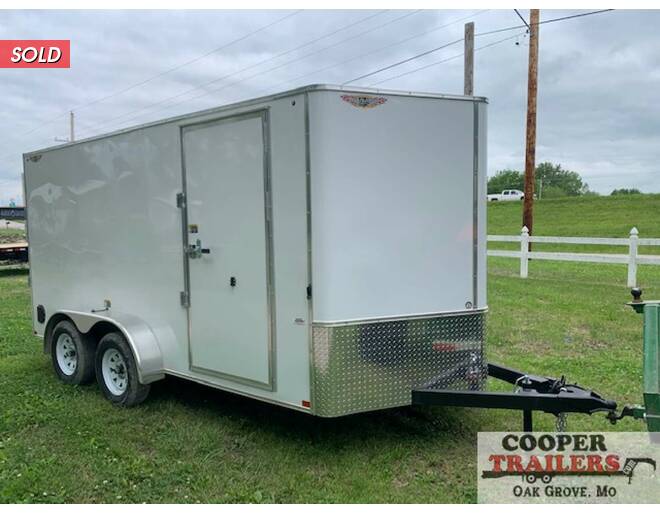 2021 H&H 7x14 V-Nose Cargo w/ Ramp  Cargo Encl BP at Cooper Trailers, Inc STOCK# FG49889 Exterior Photo